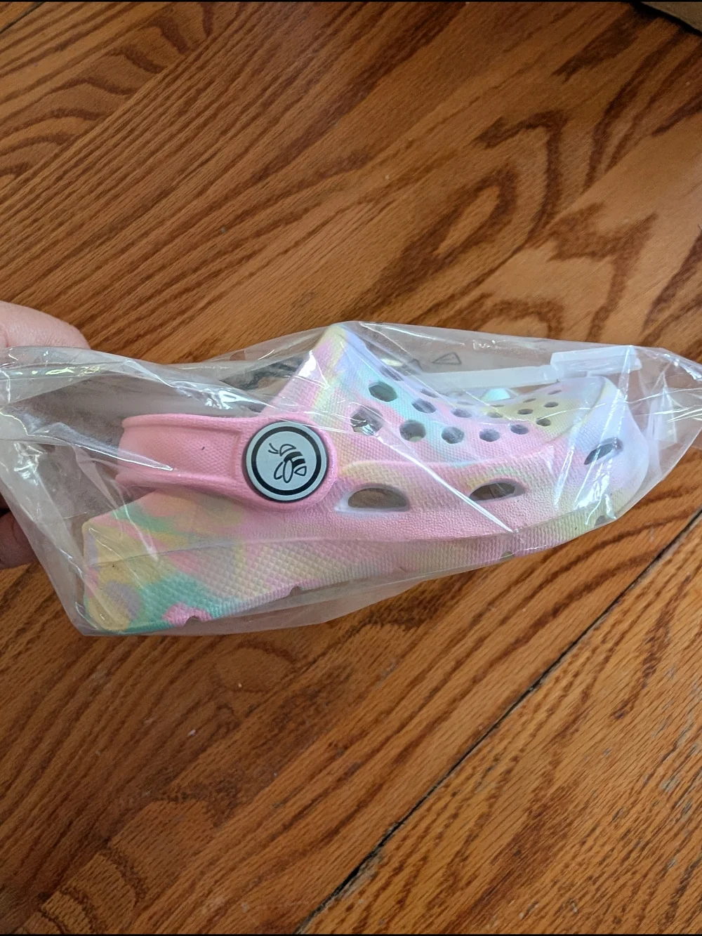 Tie-Dye Pastel Clog Sandals with Pink Trim Baby Size 4/5